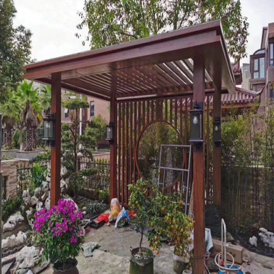 黄南公园铝合金凉亭 落地样式 新中式 做工精细 观赏休息用 多种颜色铝合金