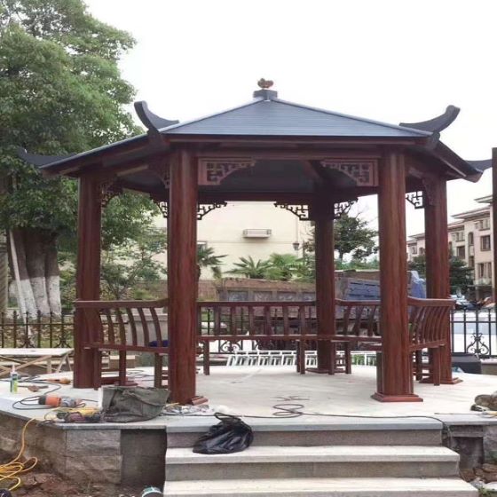 郑州新中式铝合金凉亭 耐磨耐用 花园防晒亭子 造型美观